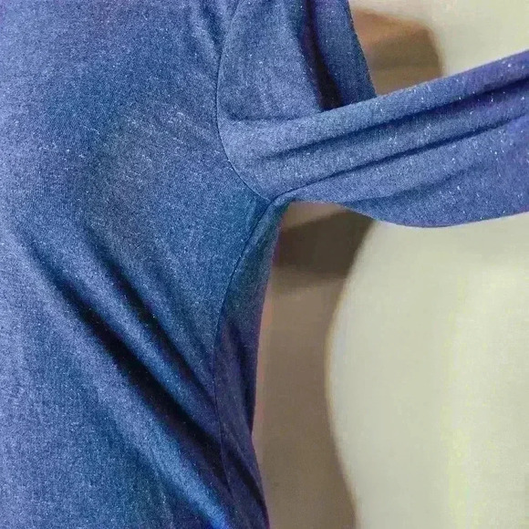 Apt. 9 women's sparkly blue mock neck long sleeve top size PXS - Picture 4 of 8